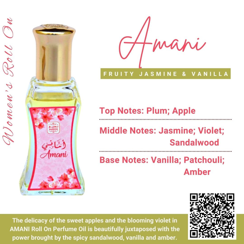 NASEEM AMANI Roll On Perfume Oil for Women 0.81 Fl Oz