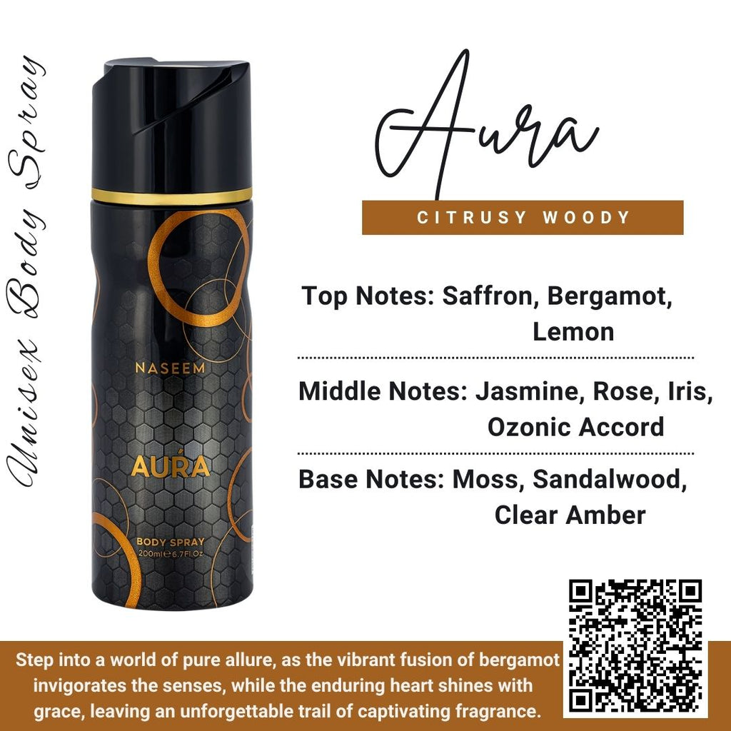 NASEEM AURA Body Spray for Unisex 6.8 Fl.Oz.