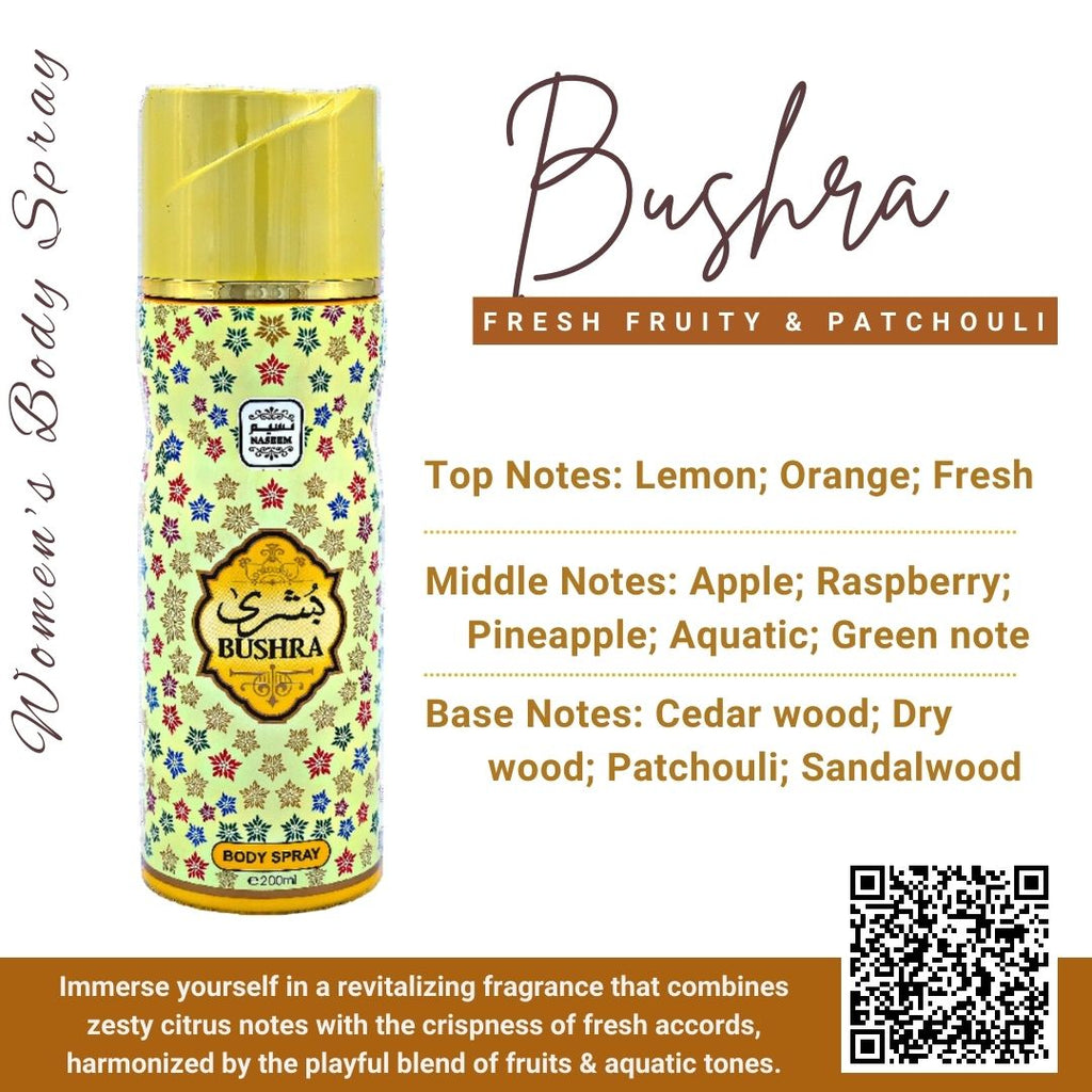 NASEEM BUSHRA Body Spray for Women 6.8 Fl.Oz.