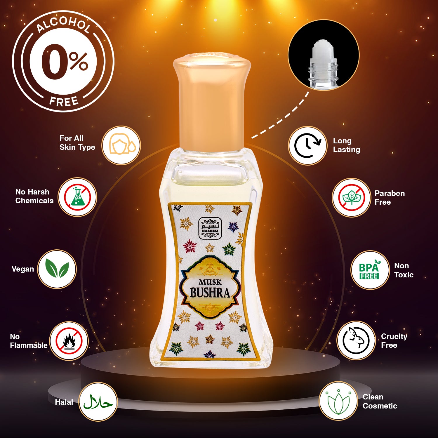 Naseem Musk Bushra Roll On Floral Musk Perfume Oil Unisex